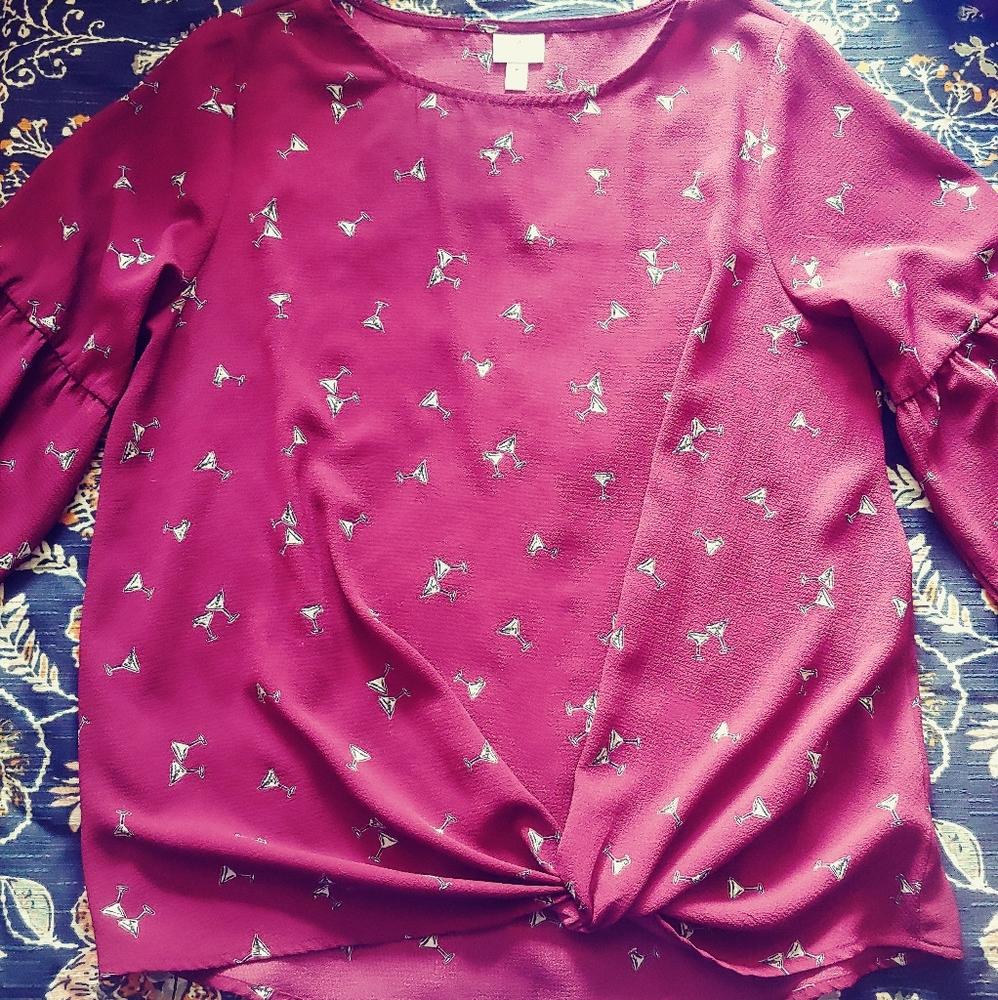 Dress Barn wine glass blouse 🎄